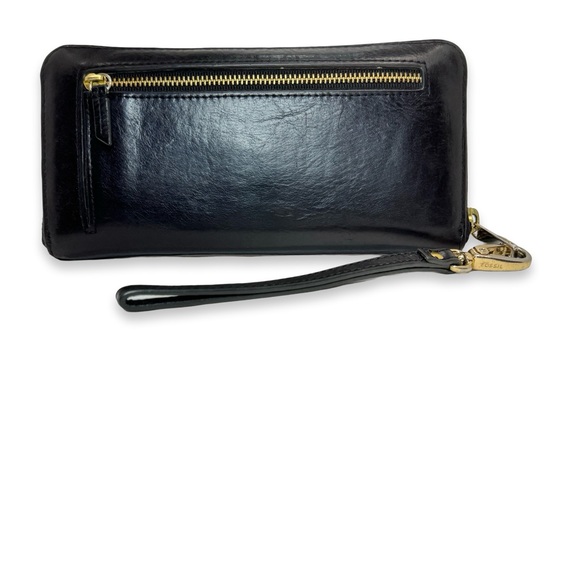 Fossil Black Leather Long Wallet/ Wristlet! 🖤 - Picture 3 of 14